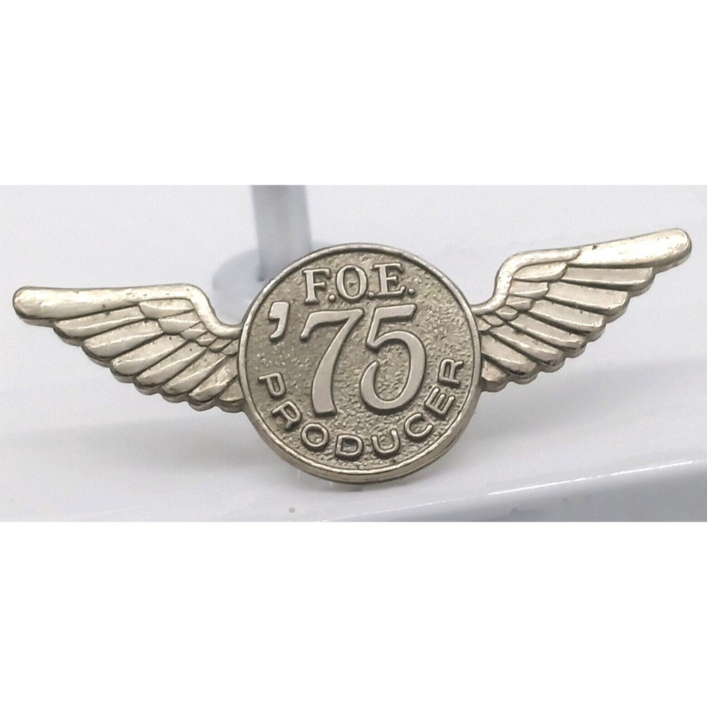 Vintage F.O.E. 1975 Producer Fraternal Order of Eagles Lapel Pin Aviation Wings